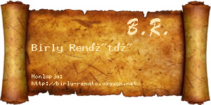 Birly Renátó névjegykártya